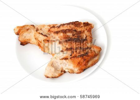 Grilled Teriyaki Chicked On Ceramic Plate