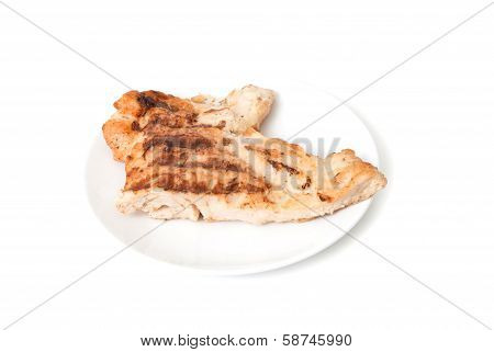 Grilled Teriyaki Chicken On Ceramic Plate