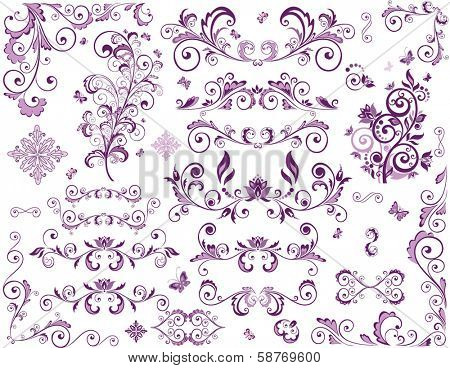 Vintage violet elements