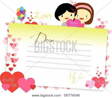 Letterhear for valentines yeallow