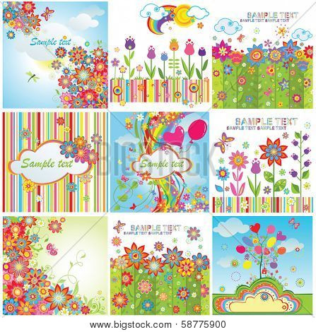 Summery colorful cards