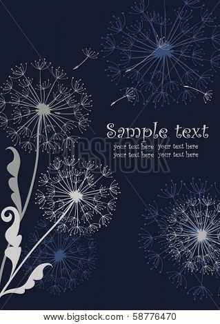 Banner with dandelions