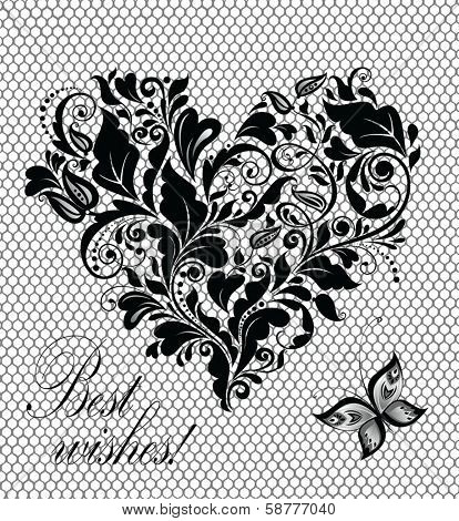 Vintage greeting lacy card