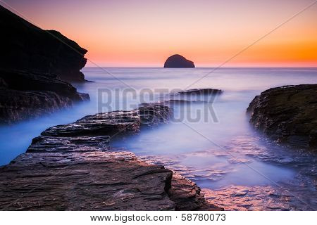 Sunset At Trebarwith Strand Cornwall