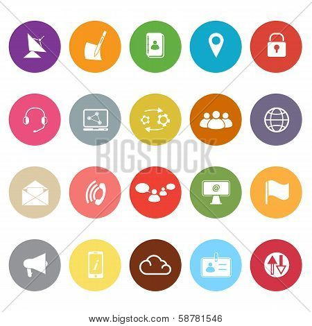 Communication Flat Icons On White Background