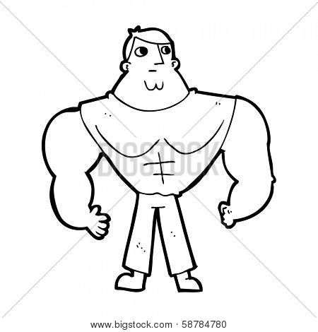 cartoon body builder