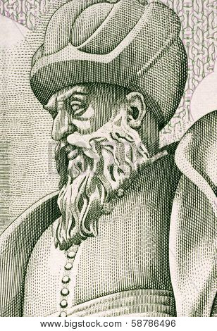 TURKEY - CIRCA 1989: Mimar Sinan (1489-1588) on 10000 Lira 1989 Banknote from Turkey. Ottoman architect and civil engineer.