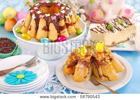 Easter Confectionery Assortment With  Marble Ring Cakes