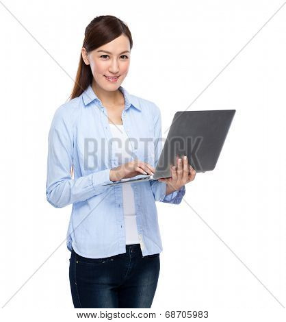 Asian Woman with laptop 