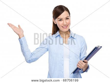 Asian Woman with clipboard