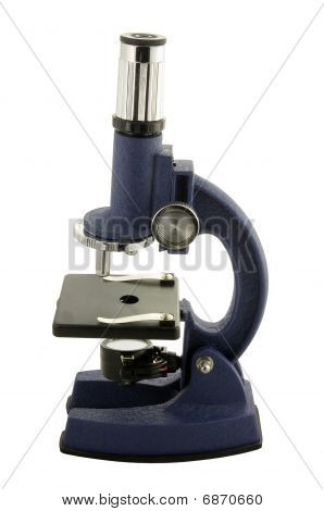 Microscope isolé sur fond blanc