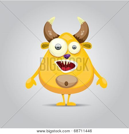 Vector Cartoon cute smiling monster