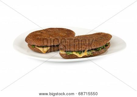 Two Rye Flatbred On A Plate