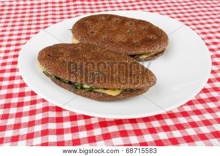Two Rye Flatbred On A Plate
