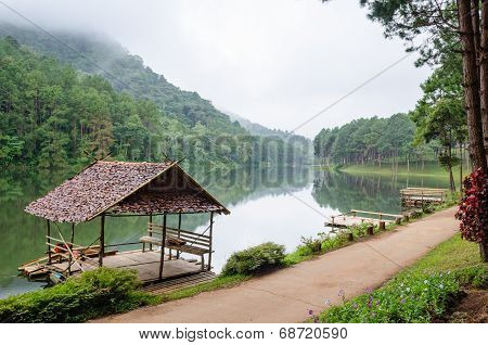 Pang Ung, Beautiful Forest Lake In The Morning
