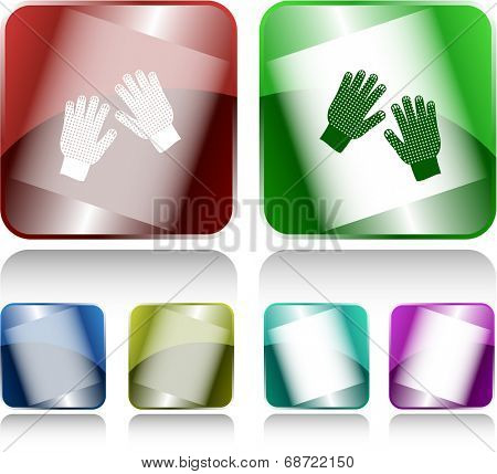 Gauntlets. Internet buttons. Raster illustration.