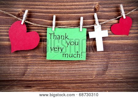 Green Tag With Thank You Very Much