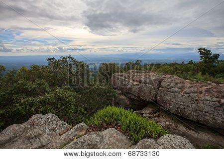 Laan Hin Pum Viewpoint at Phu Hin Rong Kla National Park, Phitsanulok, Thailand.