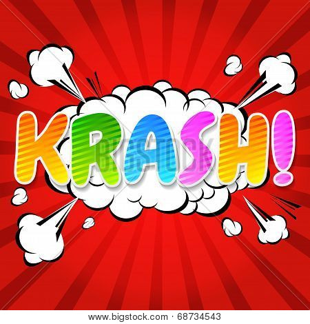 krash! - Comic Speech Bubble, Cartoon.