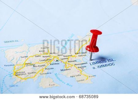 Limnos Island  Greece  Map