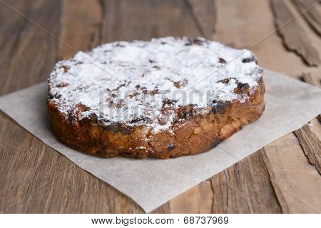 Delicious cake panforte on table close-up