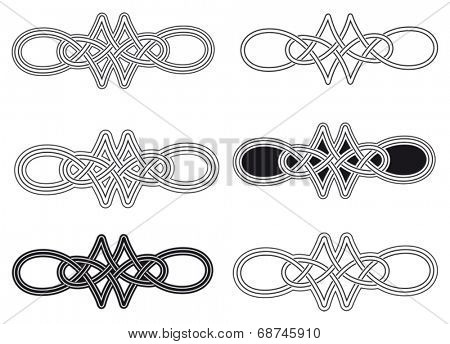 Celtic knot six different arrangements