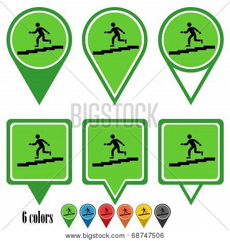 Stair flat navigation pins