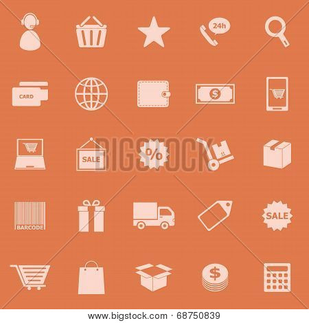 E-commerce Color Icons On Orange Background