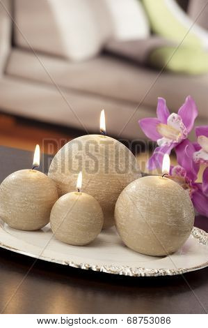 Still Life Of Home Lighting Candles