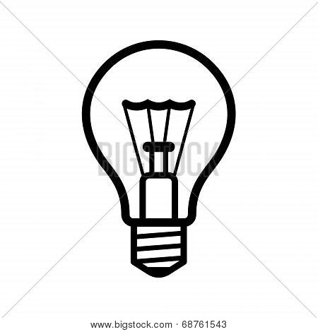 Light Bulb Icon on White Background. Vector