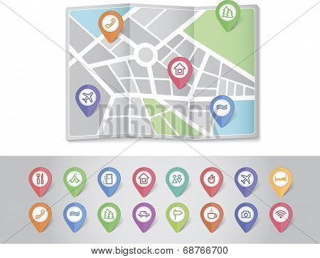 mapping pins icons travel