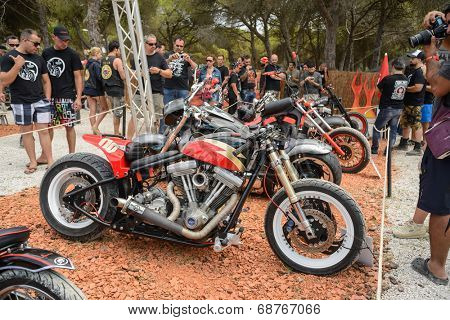 FARO - JULY 19: motorcycle exhibition at the XXXIII - International Motorcycle Meeting in Faro, Portugal, July 19, 2014 