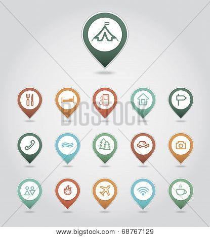 mapping pins icons travel