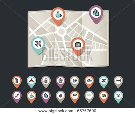 mapping pins icons travel