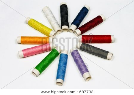 Colored Spools Of Thread
