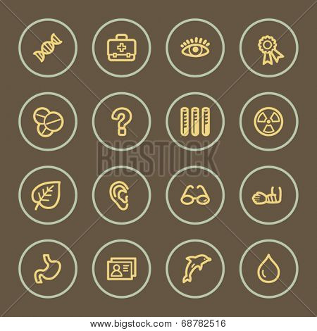 Medicine web icons set, coffee series