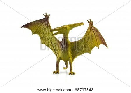 Pterosaur Dinosaur Toy Isolated On White