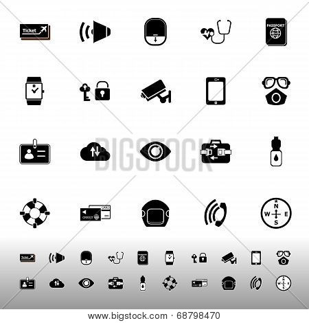 Passenger Security Icons On White Background