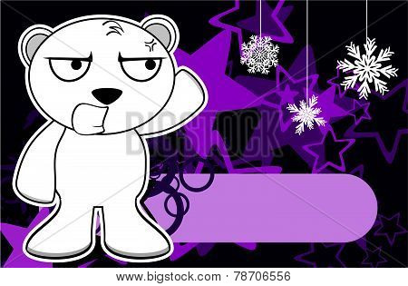 angry polar bear cartoon xmas background