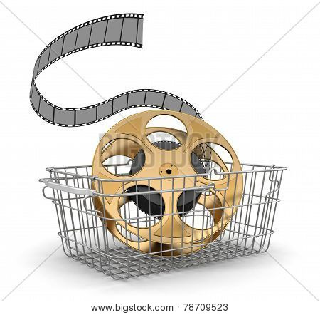 Shopping Basket and Film Strip (clipping path included)