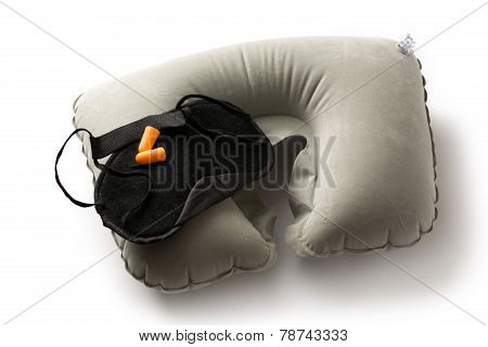 Sleeping Mask, Cushion And Earplugs