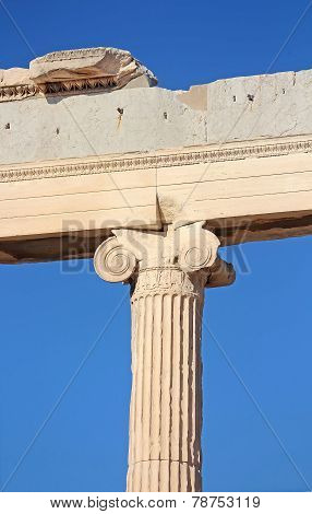 Ionic Column Of The Erechtheion, Athens, Greece