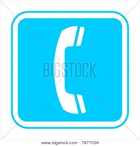 Blauw bord op een witte achtergrond