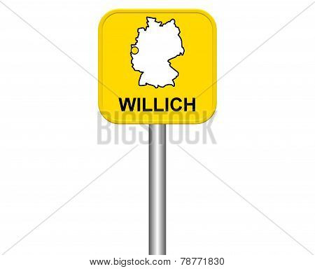 Sign of german city Willich