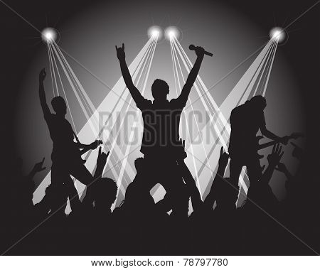 Heavy Metal Musicians Silhouette
