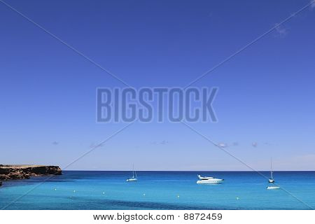 Formentera Cala Saona Śródziemnego najlepszych plaż