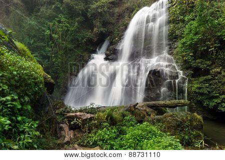 The Pha Dok Seaw Tropical waterfall in the Doi Inthanon National park, Thailand
