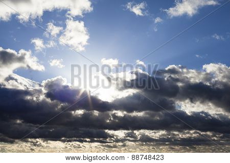 Cloudscape With The Sun Behind The Clouds