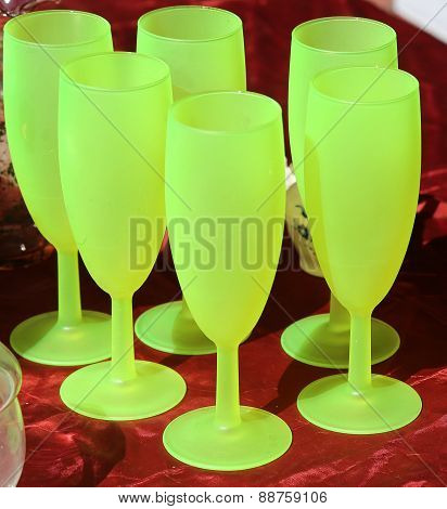 Green Antique Vintage Glasses For Sale In The Antique Shop