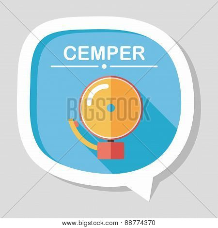 Alarm Bell Flat Icon With Long Shadow, eps10